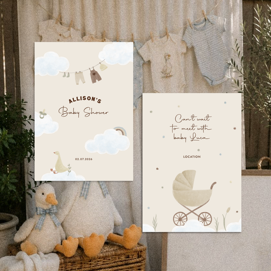 Custom Baby Shower Invitation Cards | Nursery Decor Style