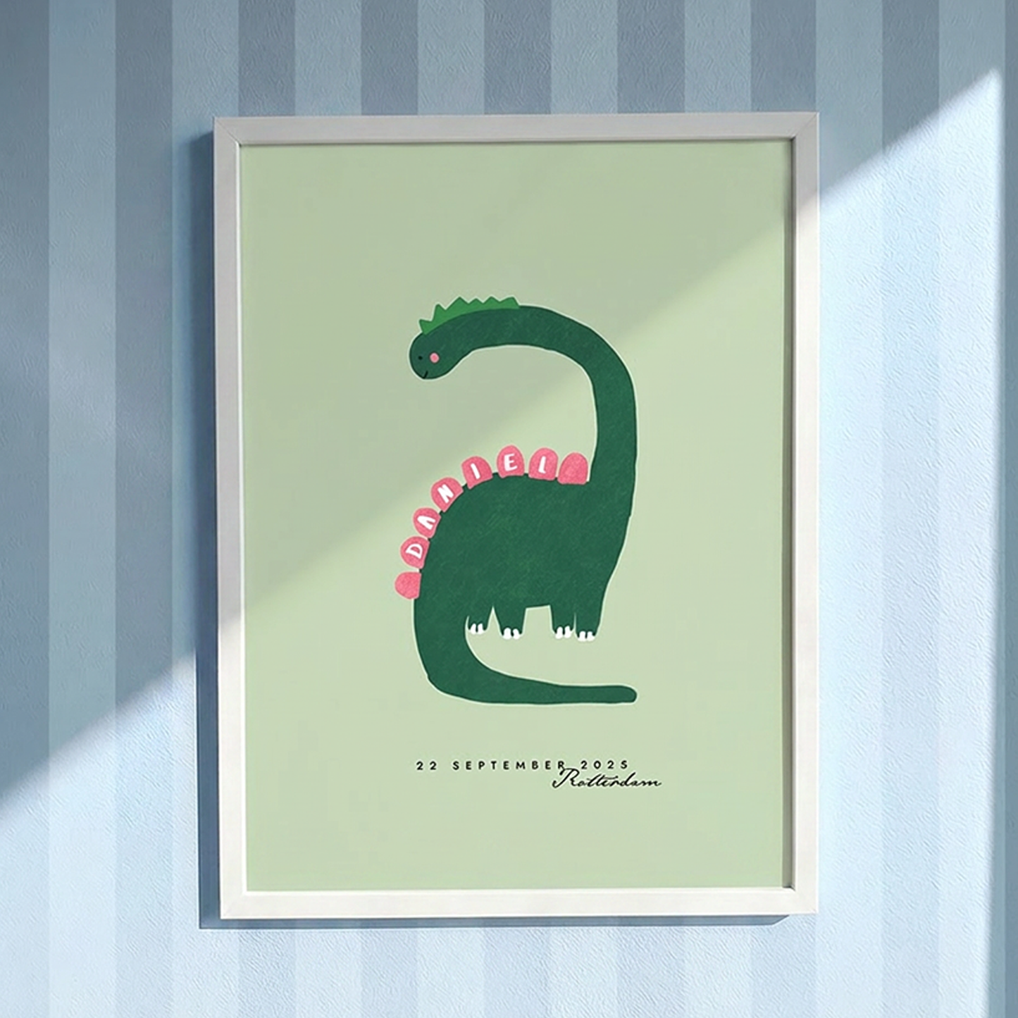 Custom Dinosaur Framed Art Print | Personalized Nursery Wall Art