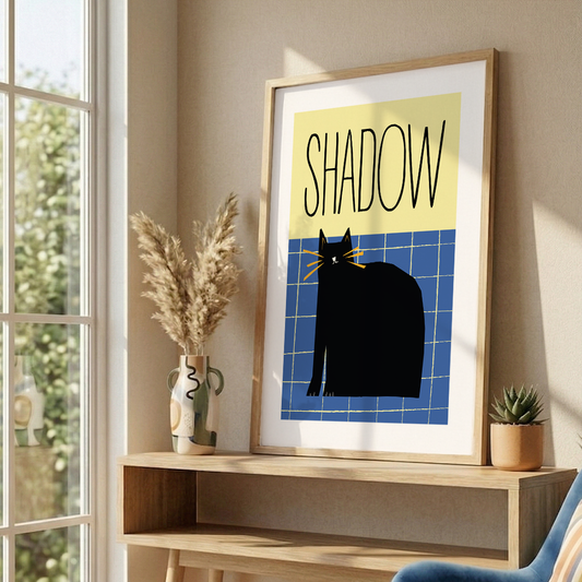 Framed Custom Cat Name Art Print | Personalized Pet Decor