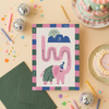 Pack of 10 Whimsical Elephant Custom Greeting Cards | Kids Birthday Invitation