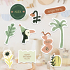 Custom Jungle Birthday Sticker Set | Personalized Kids Party Favors
