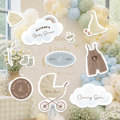 Custom Personalized Baby Shower Sticker Set | Baby Shower Gift