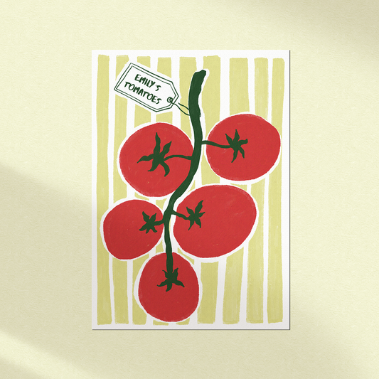 Framed Custom Farm-Fresh Tomato Art Print | Minimalist Kitchen Wall Decor