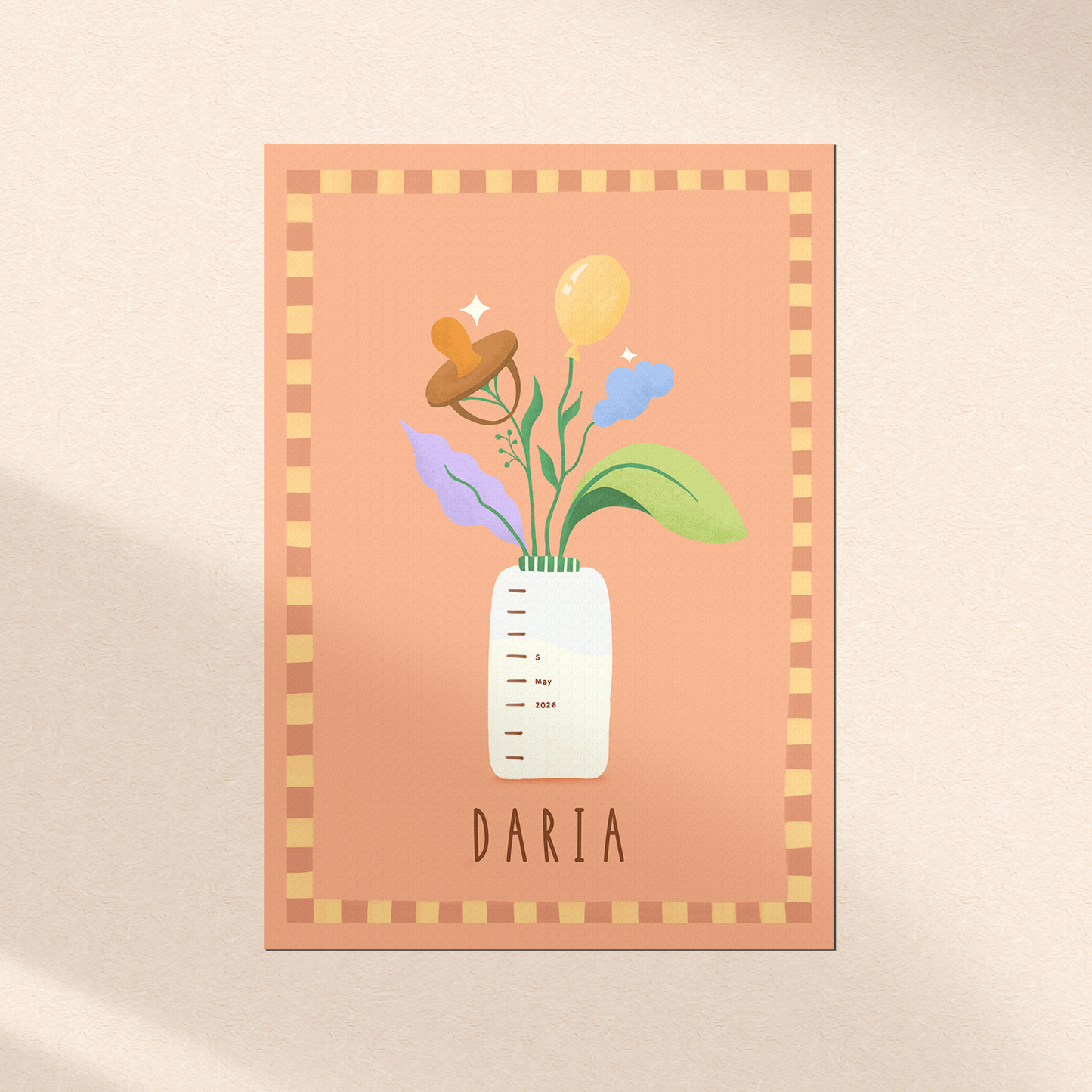 Custom Baby Name Framed Art Print | Nursery Decor | Minimalist Newborn Gift