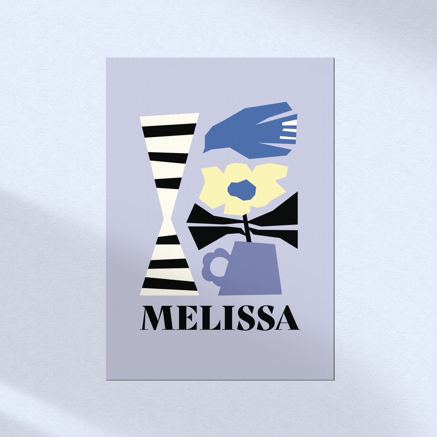 Abstract Cutout Bird Custom Framed Art Print | Personalized Nursery Decor