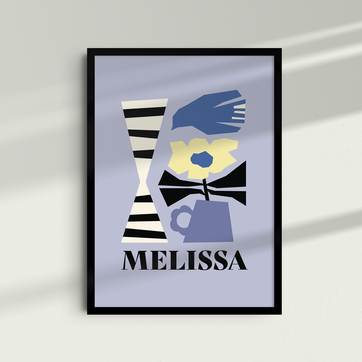 Abstract Cutout Bird Custom Framed Art Print | Personalized Nursery Decor