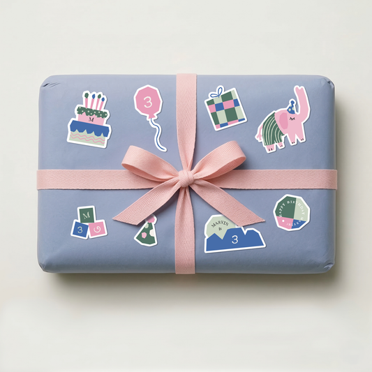 Little Milestones Custom Sticker Set | Playful Elephant Birthday Decor