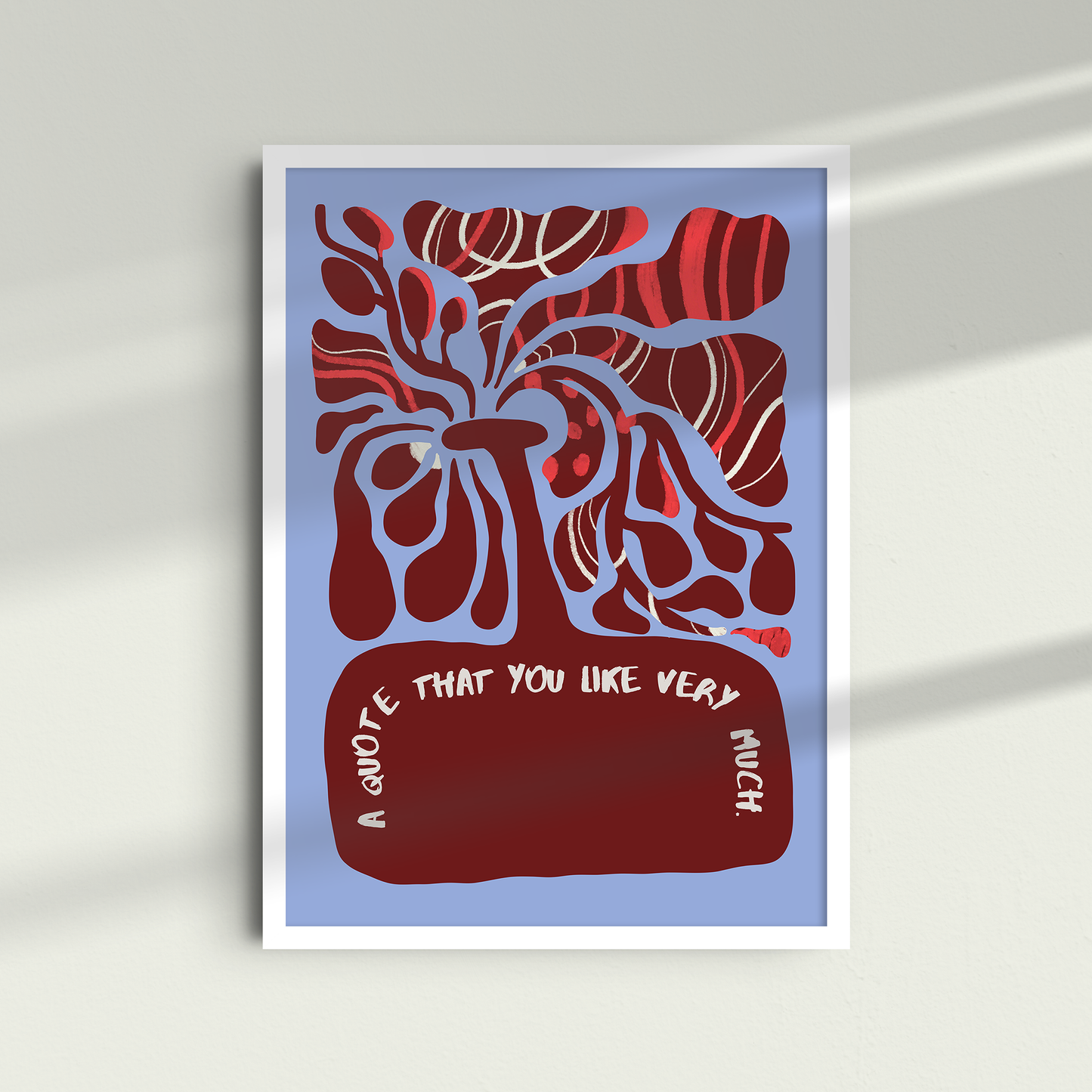 Framed Custom Abstract Botanical Art Print | Personalized Quote Wall Decor