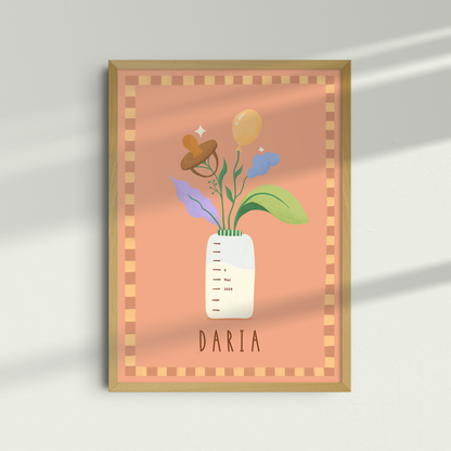 Custom Baby Name Framed Art Print | Nursery Decor | Minimalist Newborn Gift