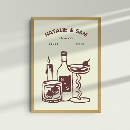 Minimalist Custom Couples Art Print | Personalized Anniversary & Couple Gift
