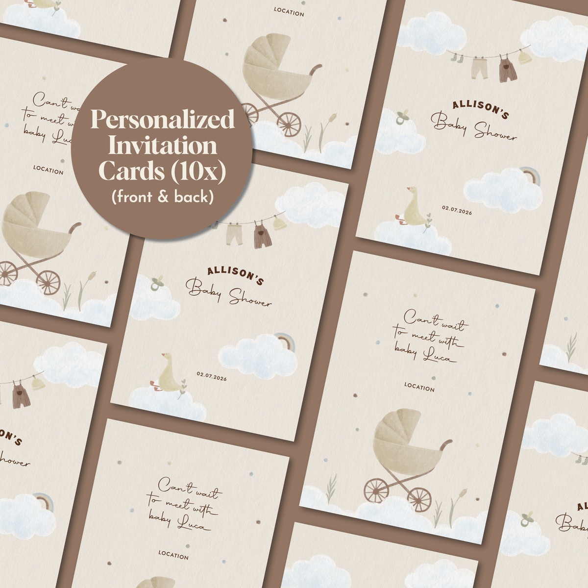 Custom Baby Shower Invitation Cards | Nursery Decor Style