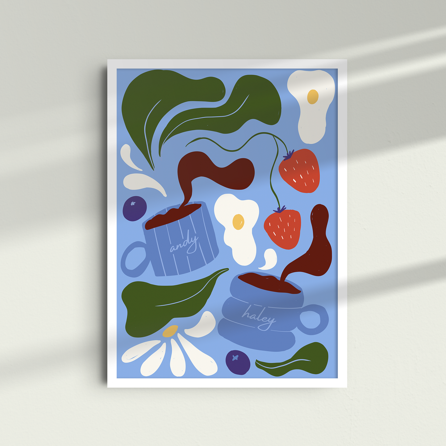 Custom Coffee & Breakfast Framed Art Print | Couples Anniversary Gift