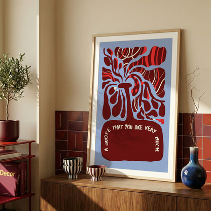 Framed Custom Abstract Botanical Art Print | Personalized Quote Wall Decor