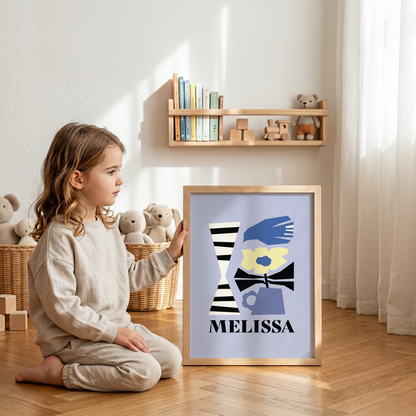 Abstract Cutout Bird Custom Framed Art Print | Personalized Nursery Decor