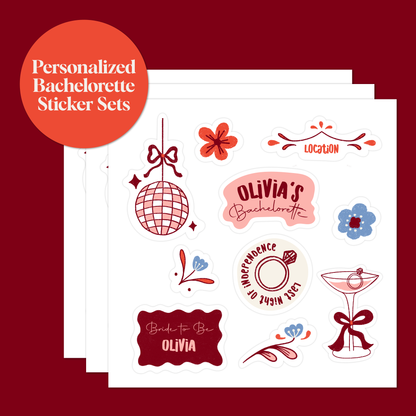 Custom Bachelorette Sticker Set | Bridal Party Favors