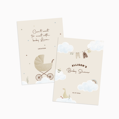 Custom Baby Shower Invitation Cards | Nursery Decor Style