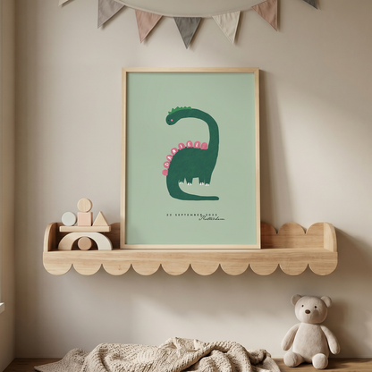 Custom Dinosaur Framed Art Print | Personalized Nursery Wall Art