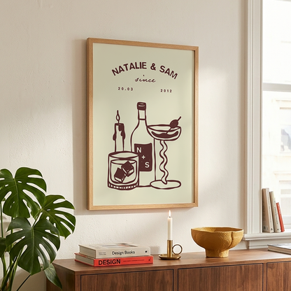 Minimalist Custom Couples Art Print | Personalized Anniversary & Couple Gift