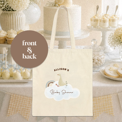 Custom Baby Shower Canvas Tote Bag | Personalized Keepsake