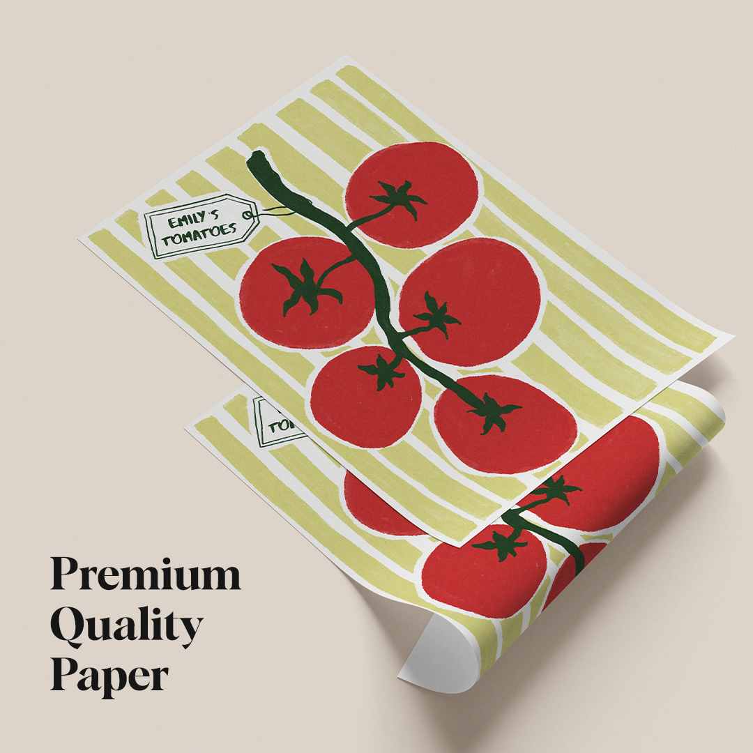 Framed Custom Farm-Fresh Tomato Art Print | Minimalist Kitchen Wall Decor