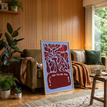 Framed Custom Abstract Botanical Art Print | Personalized Quote Wall Decor