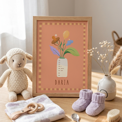 Custom Baby Name Framed Art Print | Nursery Decor | Minimalist Newborn Gift