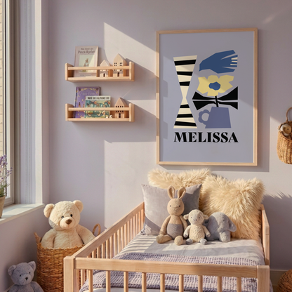 Abstract Cutout Bird Custom Framed Art Print | Personalized Nursery Decor