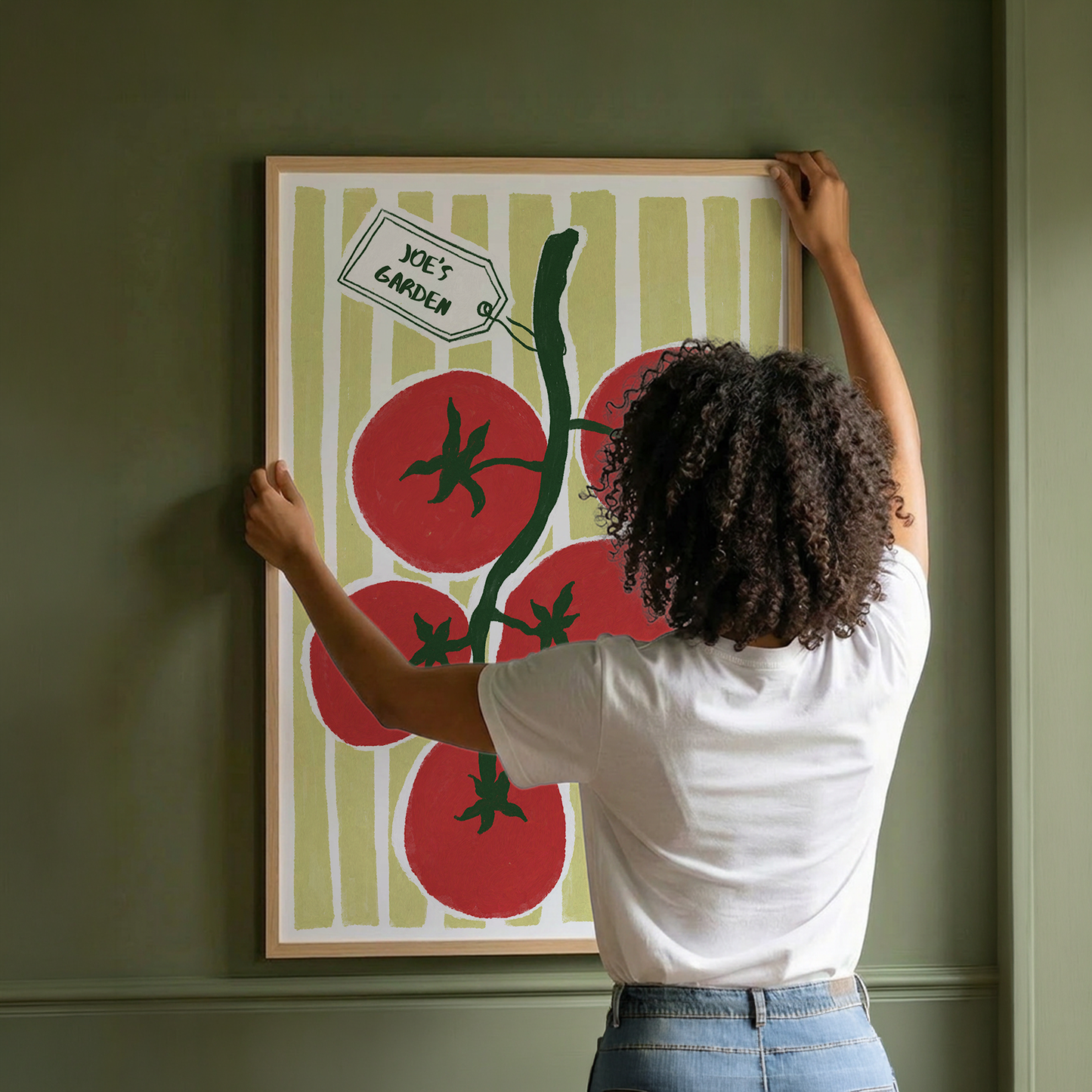 Framed Custom Farm-Fresh Tomato Art Print | Minimalist Kitchen Wall Decor