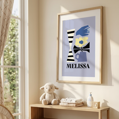 Abstract Cutout Bird Custom Framed Art Print | Personalized Nursery Decor