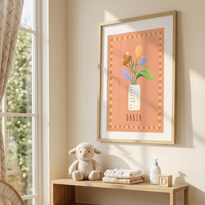 Custom Baby Name Framed Art Print | Nursery Decor | Minimalist Newborn Gift