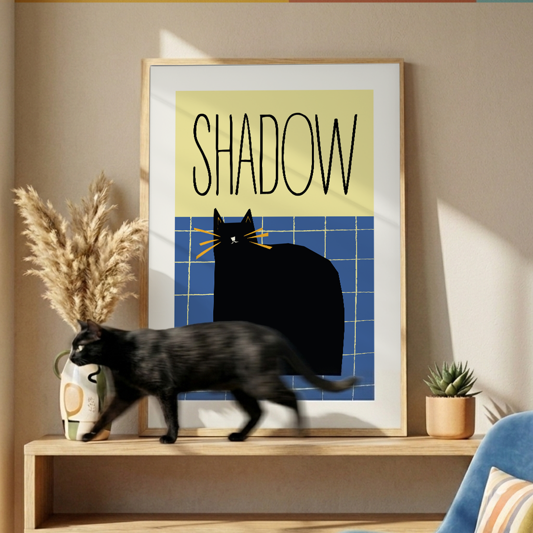 Framed Custom Cat Name Art Print | Personalized Pet Decor