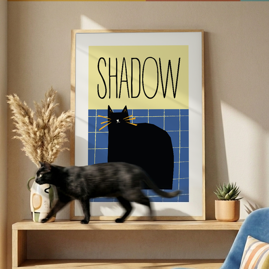 Framed Custom Cat Name Art Print | Personalized Pet Decor