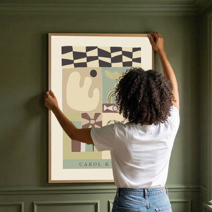 Custom Abstract Duo Art Print | Personalized Friendship Poster | Eclectic Scandi Wall Decor