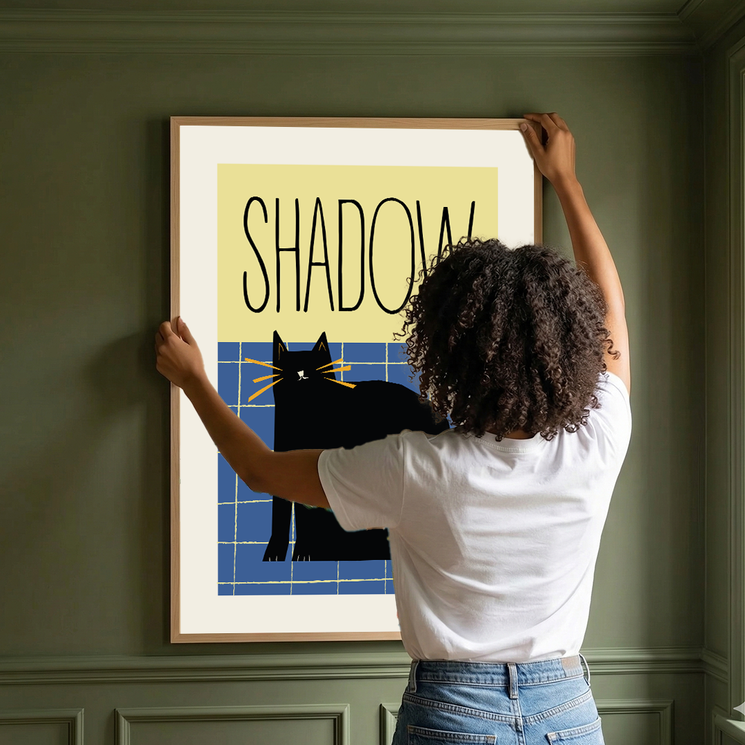 Framed Custom Cat Name Art Print | Personalized Pet Decor
