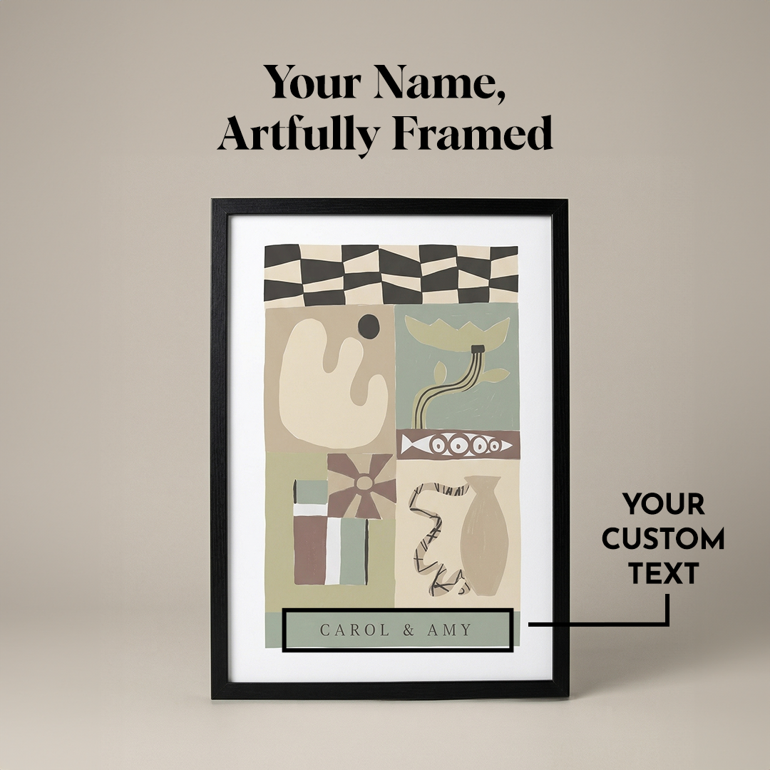 Custom Abstract Duo Art Print | Personalized Friendship Poster | Eclectic Scandi Wall Decor