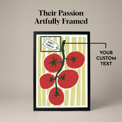 Framed Custom Farm-Fresh Tomato Art Print | Minimalist Kitchen Wall Decor