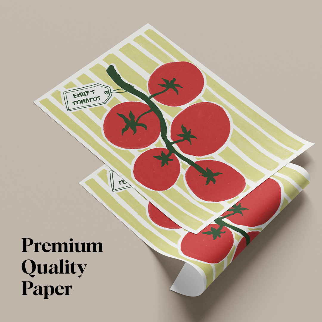 Framed Custom Farm-Fresh Tomato Art Print | Minimalist Kitchen Wall Decor
