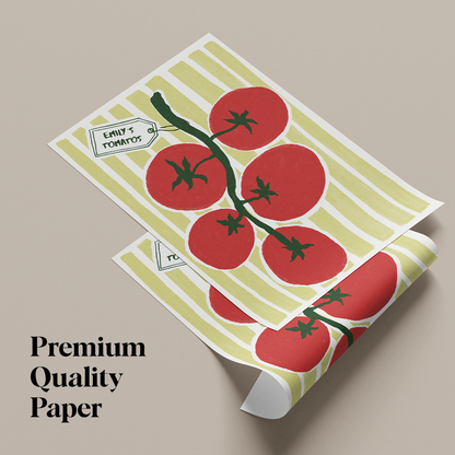 Framed Custom Farm-Fresh Tomato Art Print | Minimalist Kitchen Wall Decor